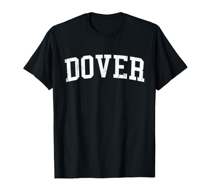 Dover De Distressed White Varsity T-Shirt - Trendy Graphic Men Women - T-Shirt, Sweatshirt, Hoodie
