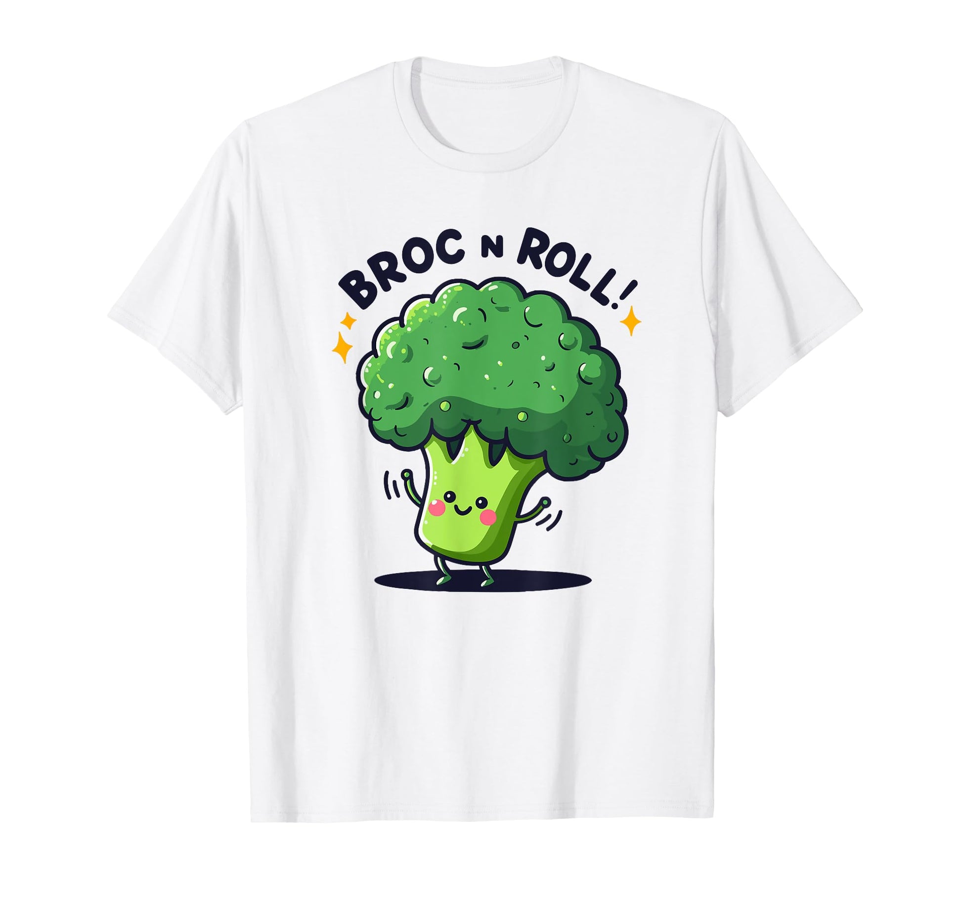 Rockin Broccoli Broc N Roll Music Veggie T-Shirt - Minimalist Print Unisex - T-Shirt, Sweatshirt, Hoodie