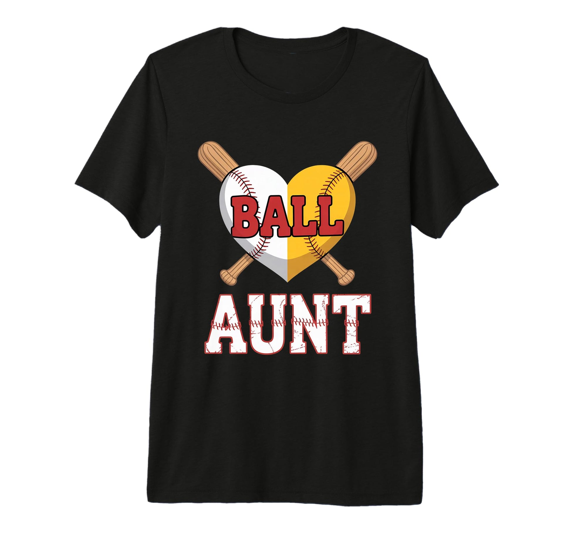 Aunt Softball Baseball Auntie Both T-Shirt - Aesthetic Graphic Men Women - T-Shirt, Sweatshirt, Hoodie