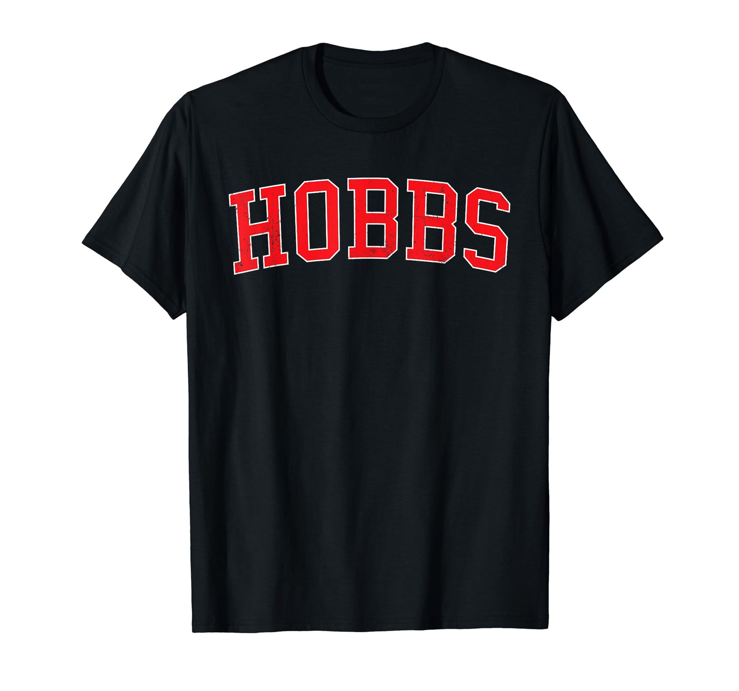 Hobbs Nm Distressed Red Varsity T-Shirt - Minimalist Print Unisex - T-Shirt, Sweatshirt, Hoodie