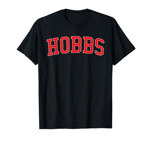 Hobbs Nm Distressed Red Varsity T-Shirt - Minimalist Print Unisex - T-Shirt, Sweatshirt, Hoodie