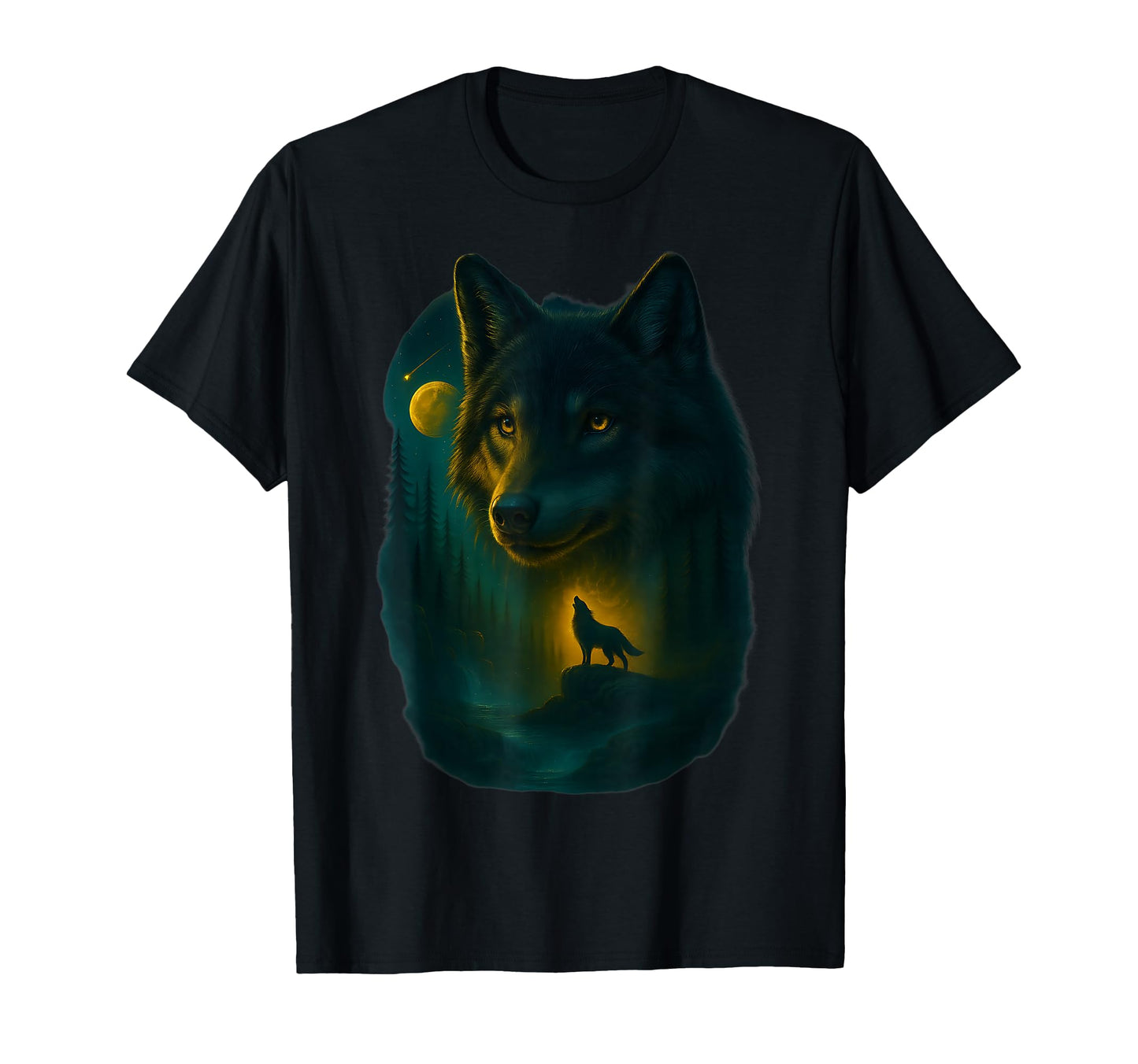 Wolf Howling Moon Grunge Y2K 90S T-Shirt - Fun Novelty Design Men Women - T-Shirt, Sweatshirt, Hoodie