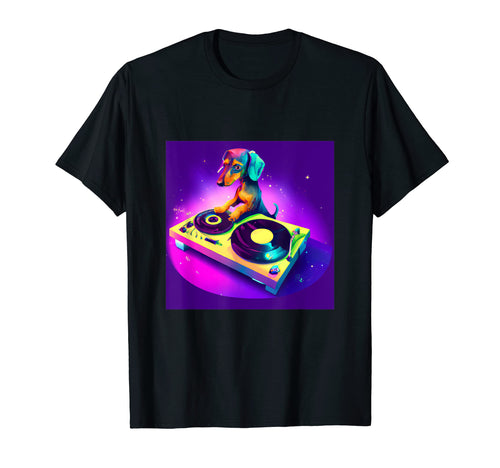 Dachshund Dj Vaporwave Dog Aesthetic T-Shirt - Aesthetic Graphic Men Women - T-Shirt, Sweatshirt, Hoodie