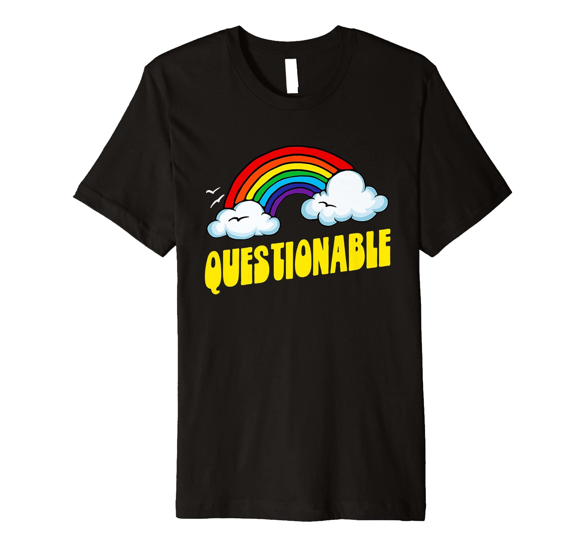 Questionable Funny Sarcastic Rainbow T-Shirt - Fun Novelty Design Men Women - T-Shirt, Sweatshirt, Hoodie