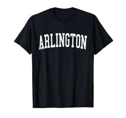 Arlington Wa Distressed White Varsity T-Shirt - Graphic Print Men Women - T-Shirt, Sweatshirt, Hoodie