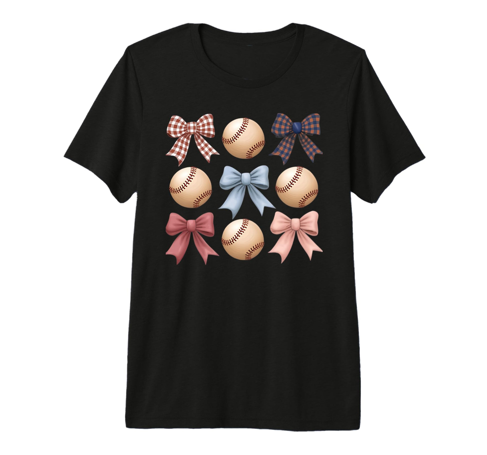 Baseball Coquette Bow Mom Sister Tri T-Shirt - Novelty Apparel Men Women - T-Shirt, Sweatshirt, Hoodie