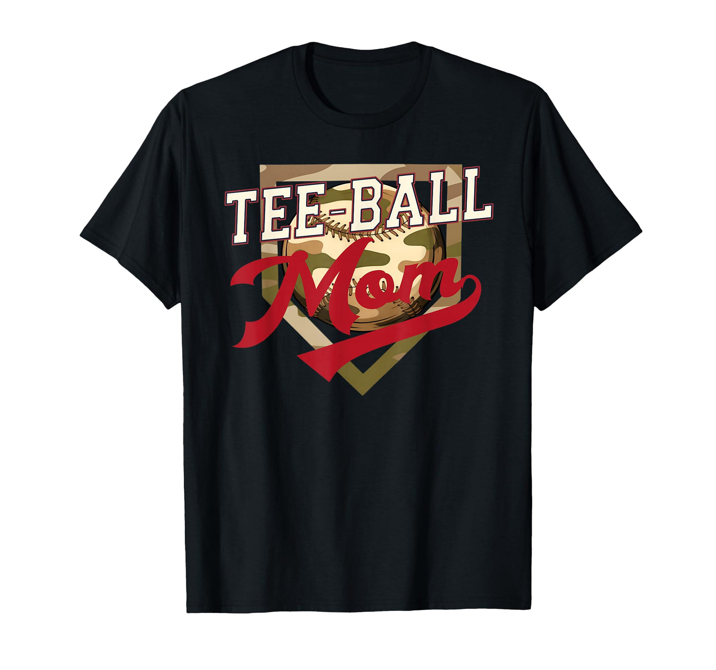 Ball Mom Mama Camo Baseball T-Shirt - Unique Graphic Unisex - T-Shirt, Sweatshirt, Hoodie