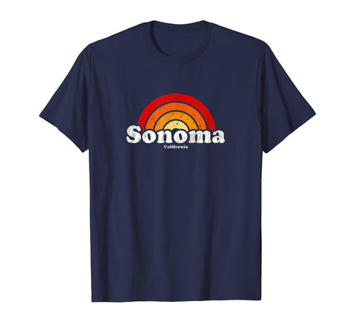 Sonoma California Ca 70S Rainbow T-Shirt - Unique Graphic for Adults - T-Shirt, Sweatshirt, Hoodie