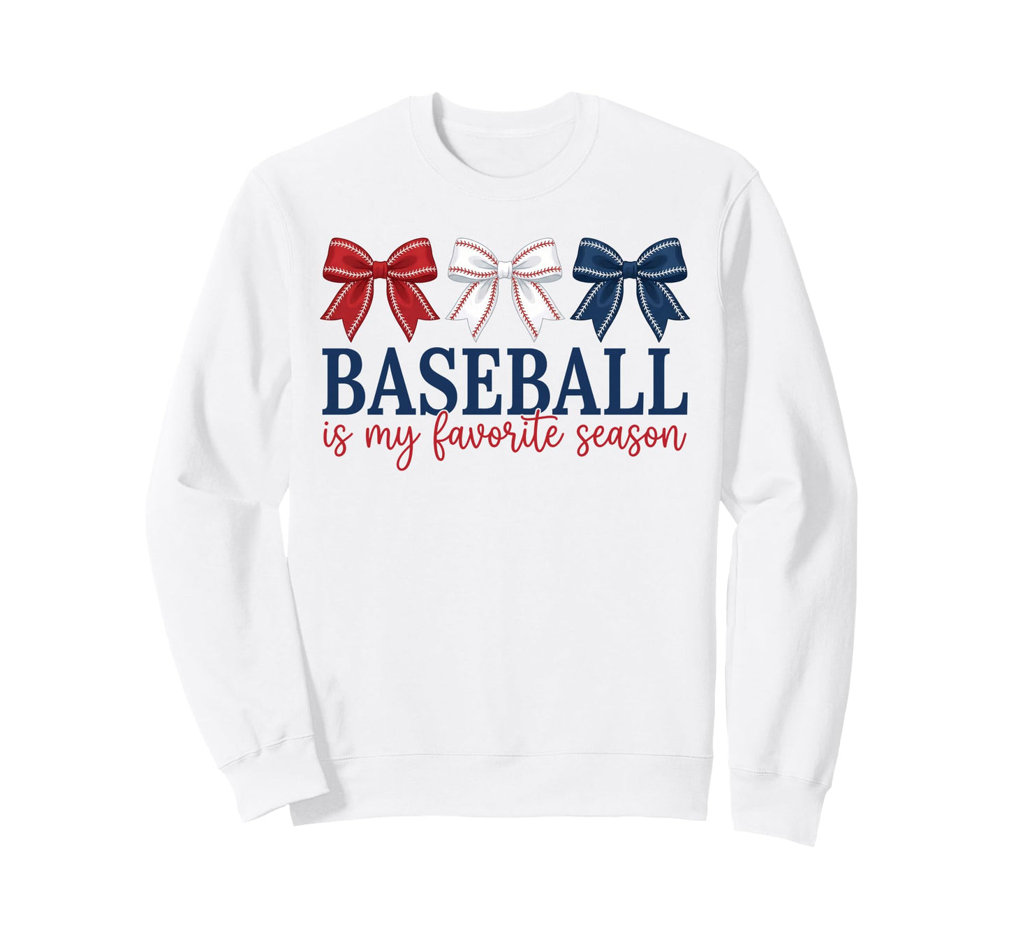 Baseball Is My Favorite Season Red Sweatshirt - Trendy Graphic for Adults - T-Shirt, Sweatshirt, Hoodie