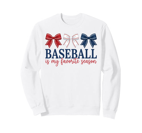 Baseball Is My Favorite Season Red Sweatshirt - Trendy Graphic for Adults - T-Shirt, Sweatshirt, Hoodie