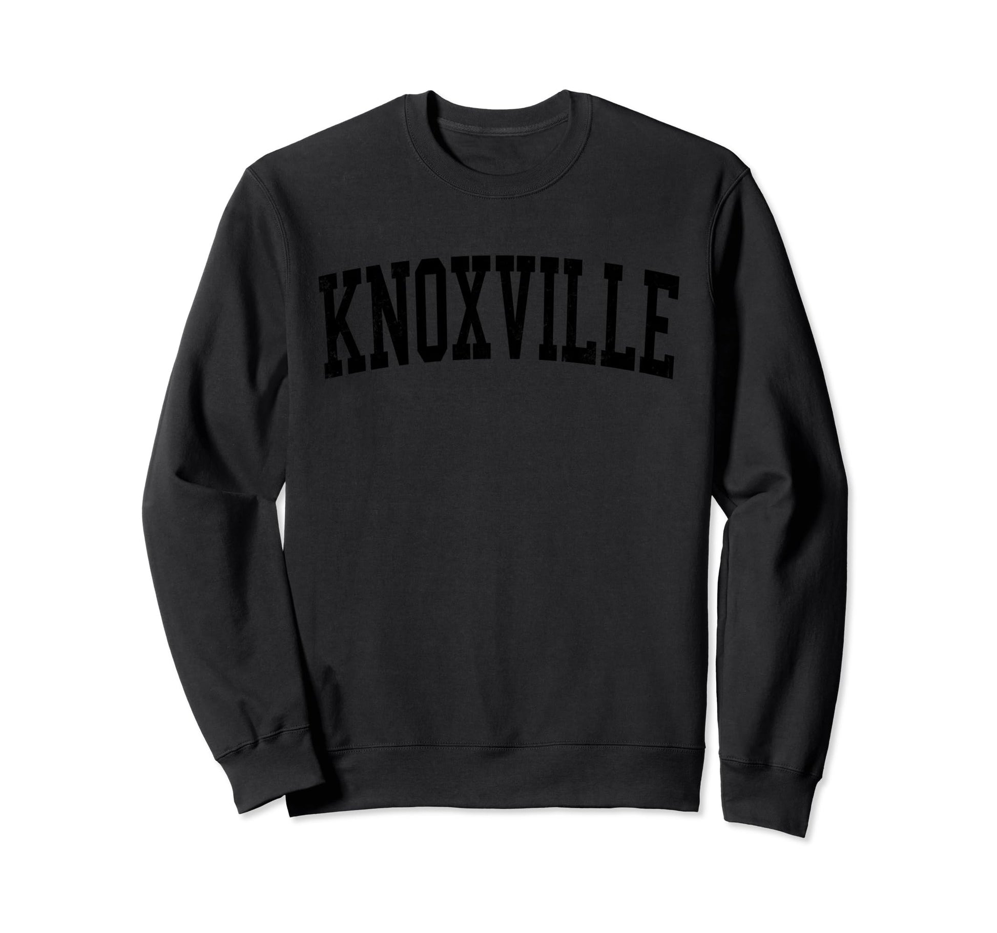 Knoxville Tn Distressed Black Varsity Sweatshirt - Trendy Graphic Unisex - T-Shirt, Sweatshirt, Hoodie