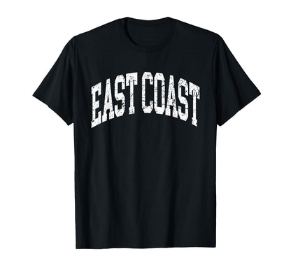 Distressed East Coast Bold Collegiate T-Shirt - Minimalist Print Men Women - T-Shirt, Sweatshirt, Hoodie