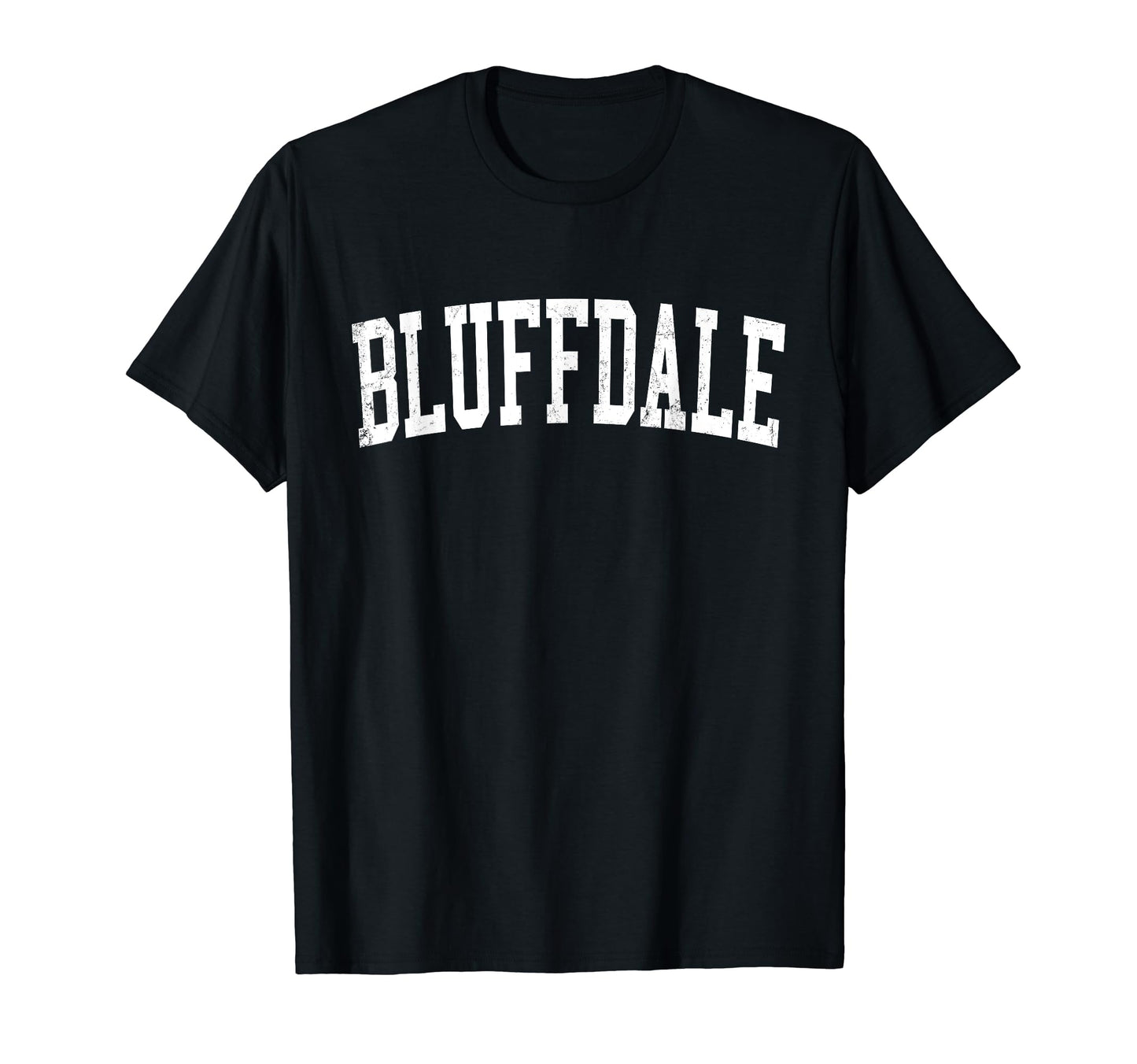 Bluffdale Ut Distressed White Varsity T-Shirt - Fun Novelty Design Unisex - T-Shirt, Sweatshirt, Hoodie