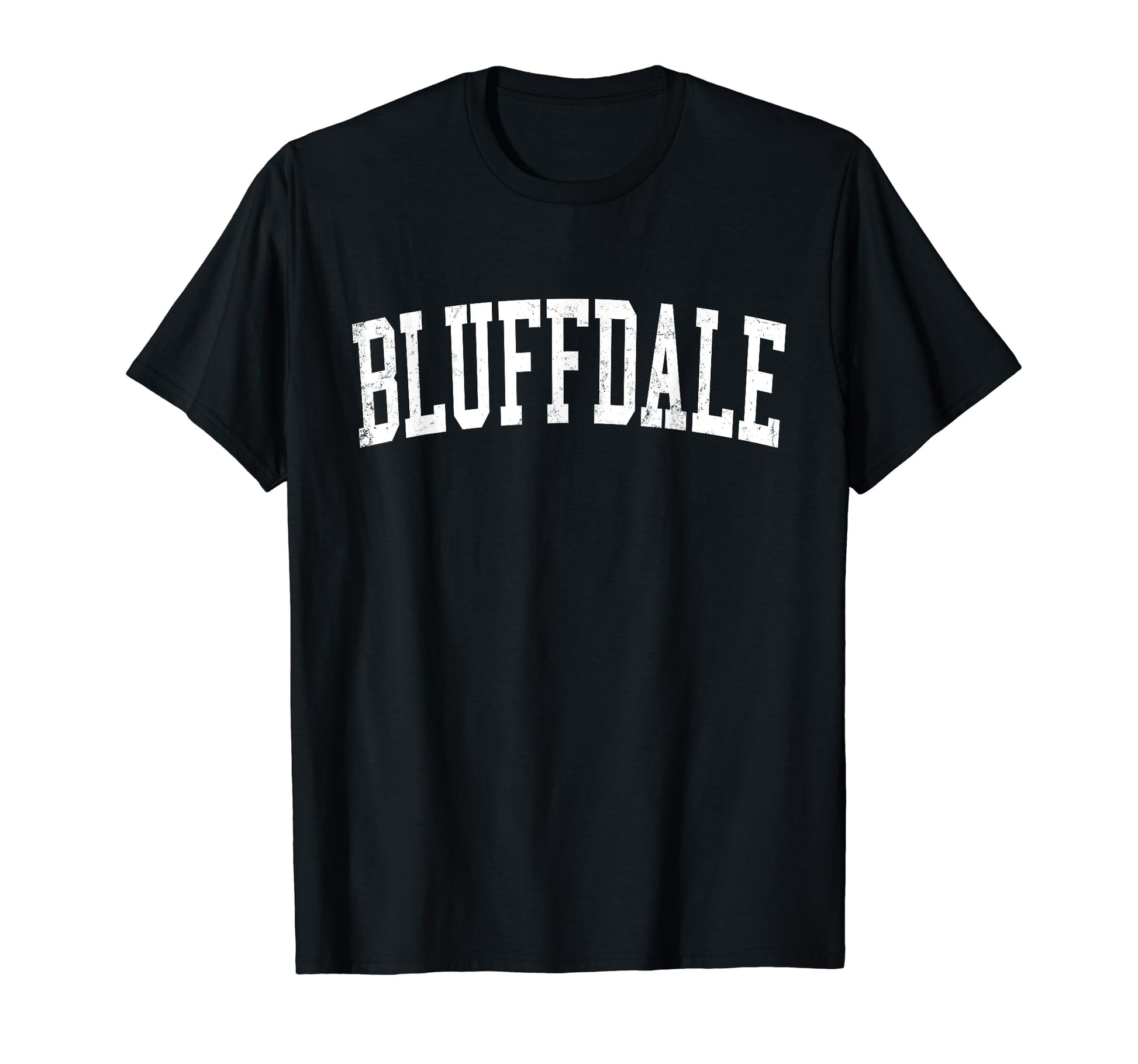 Bluffdale Ut Distressed White Varsity T-Shirt - Fun Novelty Design Unisex - T-Shirt, Sweatshirt, Hoodie
