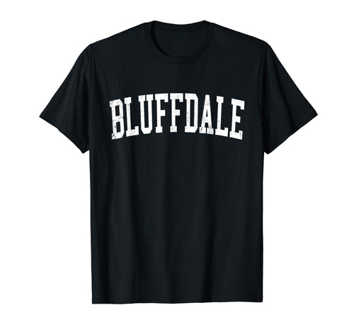 Bluffdale Ut Distressed White Varsity T-Shirt - Fun Novelty Design Unisex - T-Shirt, Sweatshirt, Hoodie