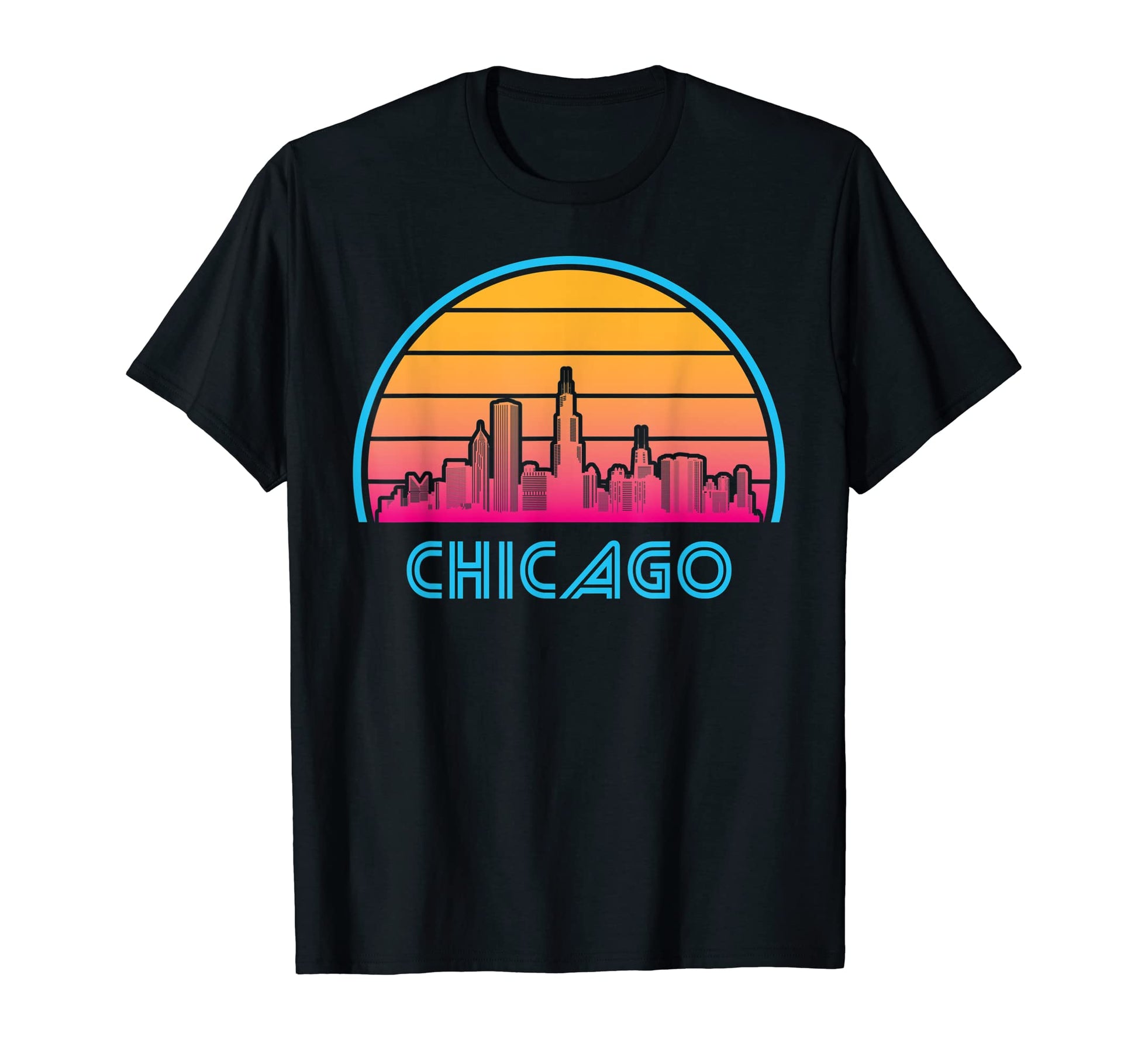 Chicago Illinois Skyline City T-Shirt - Fun Novelty Design for Adults - T-Shirt, Sweatshirt, Hoodie