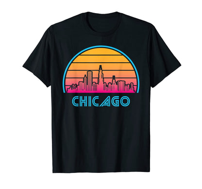 Chicago Illinois Skyline City T-Shirt - Fun Novelty Design for Adults - T-Shirt, Sweatshirt, Hoodie