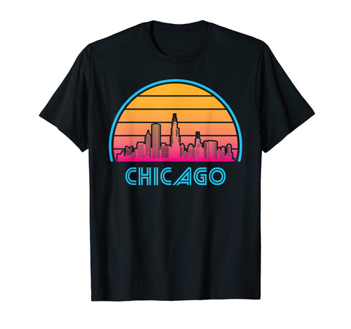 Chicago Illinois Skyline City T-Shirt - Fun Novelty Design for Adults - T-Shirt, Sweatshirt, Hoodie
