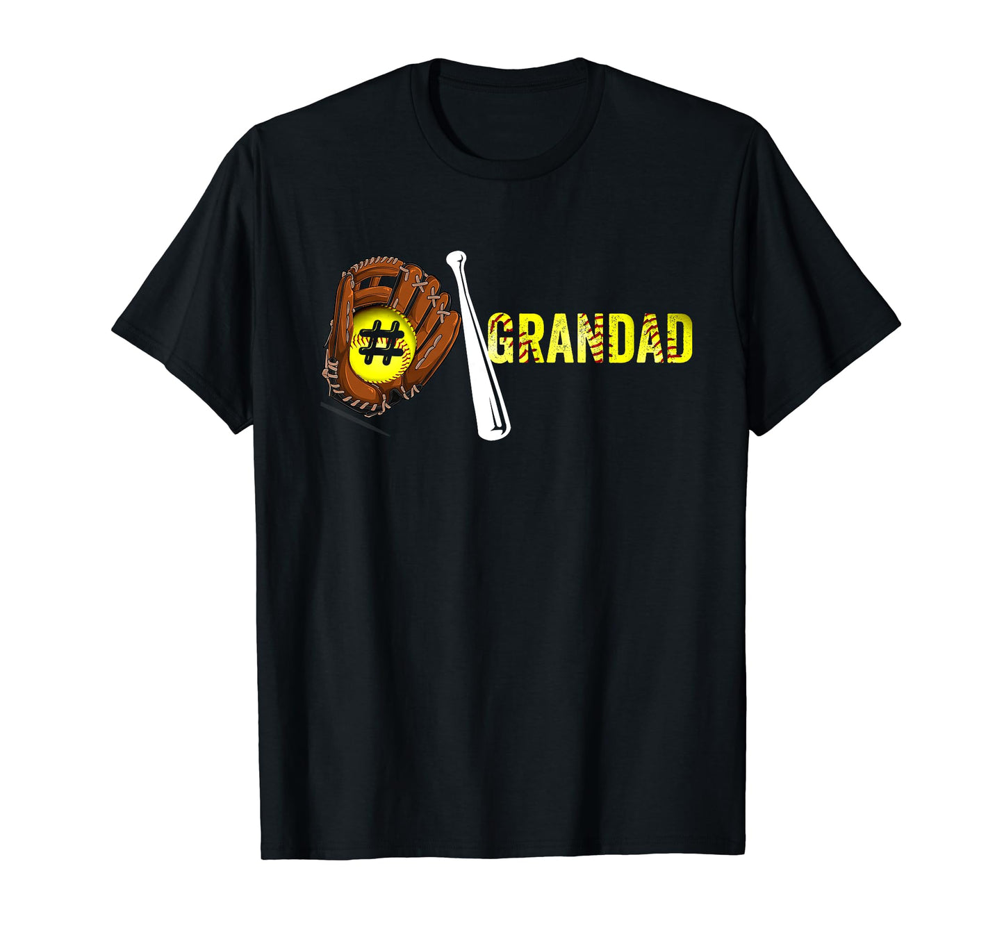 Number One Softball Grandad Fathers T-Shirt - Trendy Graphic for Adults - T-Shirt, Sweatshirt, Hoodie