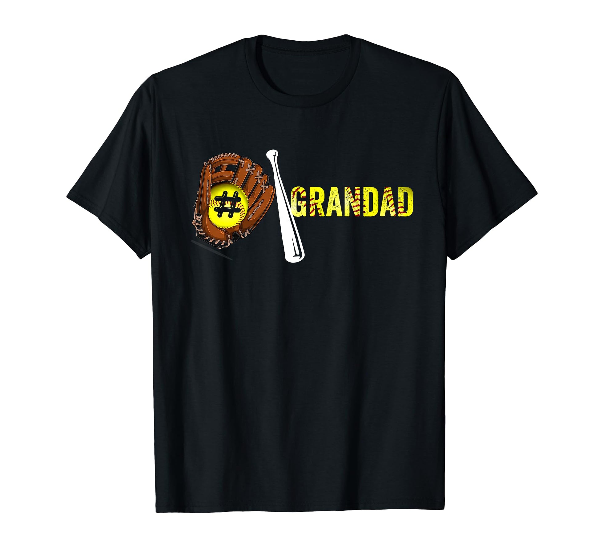 Number One Softball Grandad Fathers T-Shirt - Trendy Graphic for Adults - T-Shirt, Sweatshirt, Hoodie