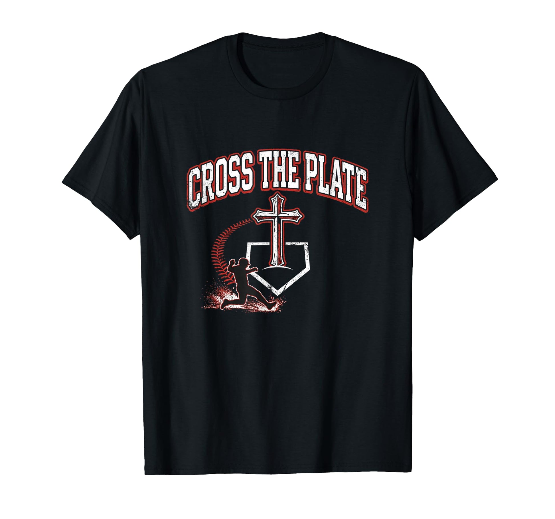 Cross Plate Christian Baseball Faith T-Shirt - Minimalist Print Unisex - T-Shirt, Sweatshirt, Hoodie
