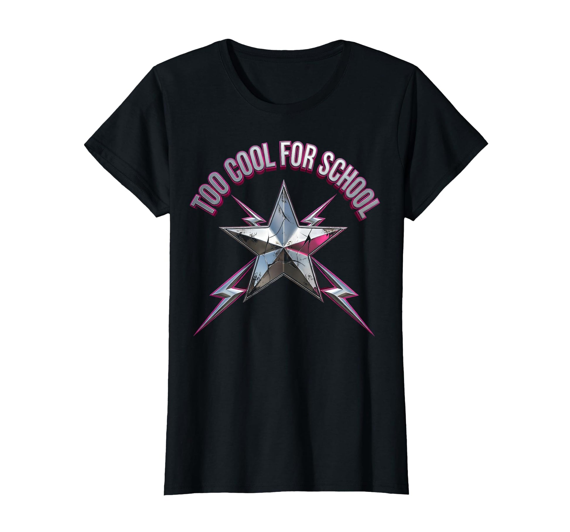 Too School Grunge Womens T-Shirt - Minimalist Print for Adults - T-Shirt, Sweatshirt, Hoodie