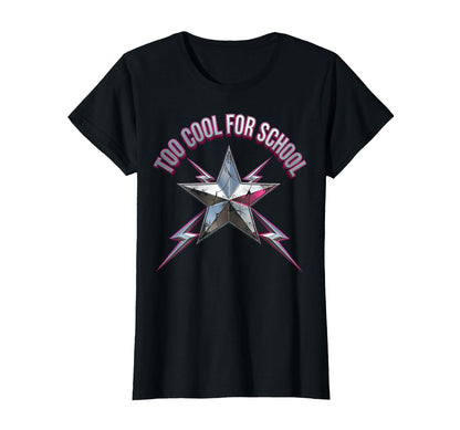 Too School Grunge Womens T-Shirt - Minimalist Print for Adults - T-Shirt, Sweatshirt, Hoodie