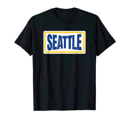 Throwback Seattle Yellow Blue Striped T-Shirt - Streetwear Style Men Women - T-Shirt, Sweatshirt, Hoodie