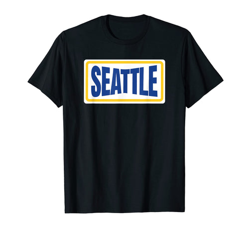 Throwback Seattle Yellow Blue Striped T-Shirt - Streetwear Style Men Women - T-Shirt, Sweatshirt, Hoodie