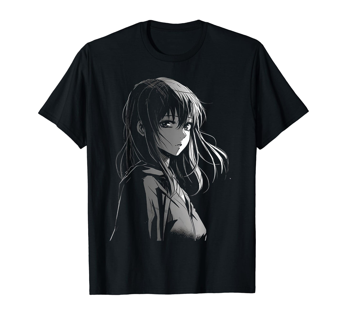 Sad Anime Goth Aesthetic T-Shirt - Casual Everyday Wear for Adults - T-Shirt, Sweatshirt, Hoodie