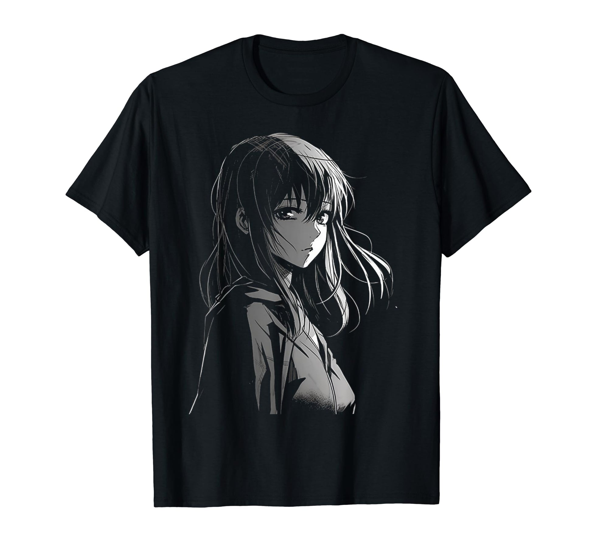 Sad Anime Goth Aesthetic T-Shirt - Casual Everyday Wear for Adults - T-Shirt, Sweatshirt, Hoodie