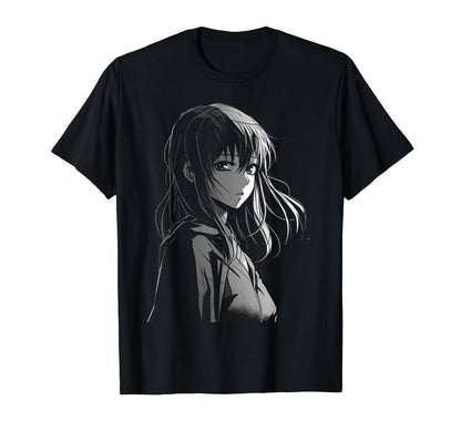 Sad Anime Goth Aesthetic T-Shirt - Casual Everyday Wear for Adults - T-Shirt, Sweatshirt, Hoodie