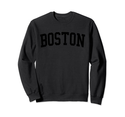 Boston Ma Distressed Black Sweatshirt - Aesthetic Graphic for Adults - T-Shirt, Sweatshirt, Hoodie