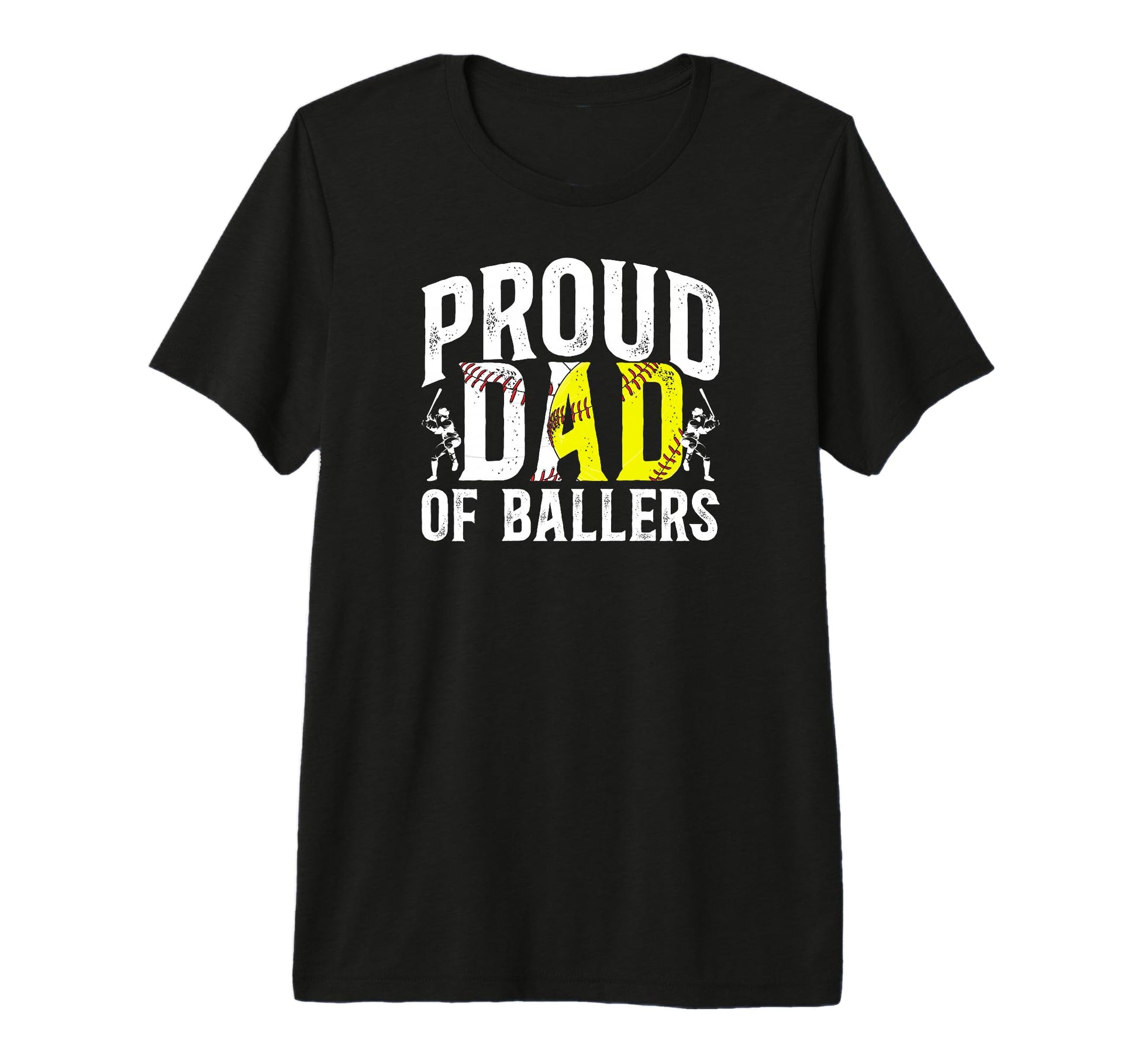Mens Proud Dad Ballers Baseball T-Shirt - Custom Art Print for Adults - T-Shirt, Sweatshirt, Hoodie