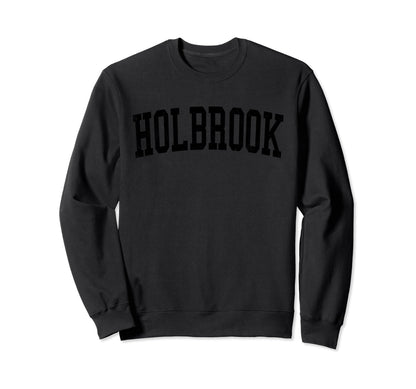 Holbrook Ny Distressed Black Varsity Sweatshirt - Unique Graphic Unisex - T-Shirt, Sweatshirt, Hoodie