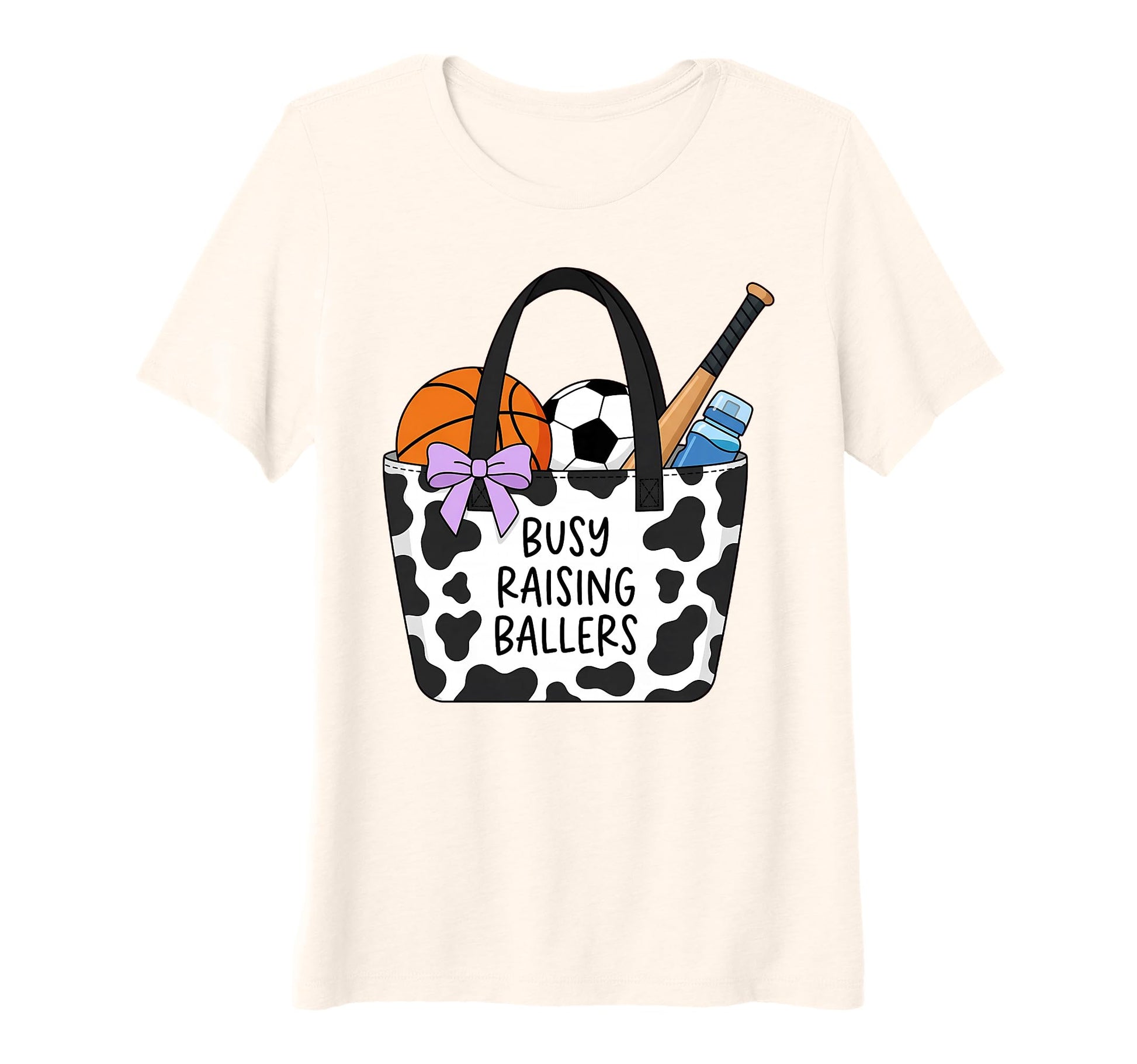 Womens Busy Raising Ballers Cow Tote T-Shirt - Fun Novelty Design Unisex - T-Shirt, Sweatshirt, Hoodie