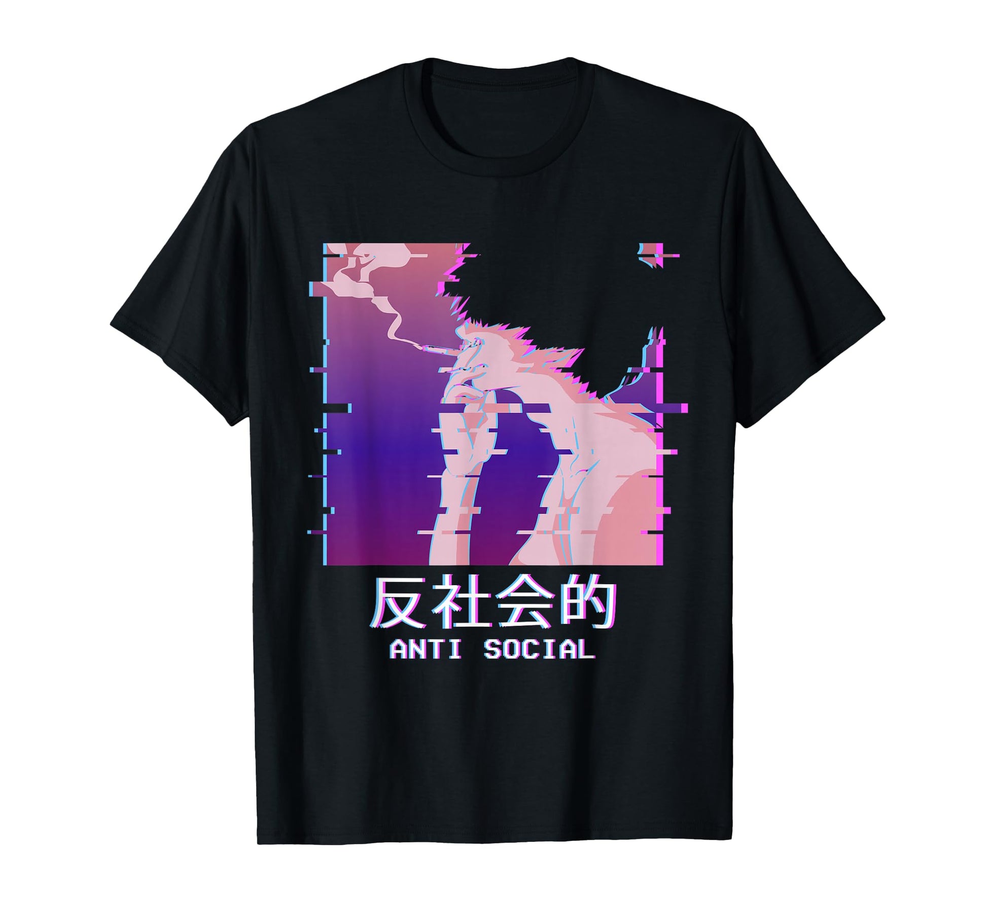 Antisocial Lofi Anime Vaporwave Eboy T-Shirt - Graphic Print Unisex - T-Shirt, Sweatshirt, Hoodie