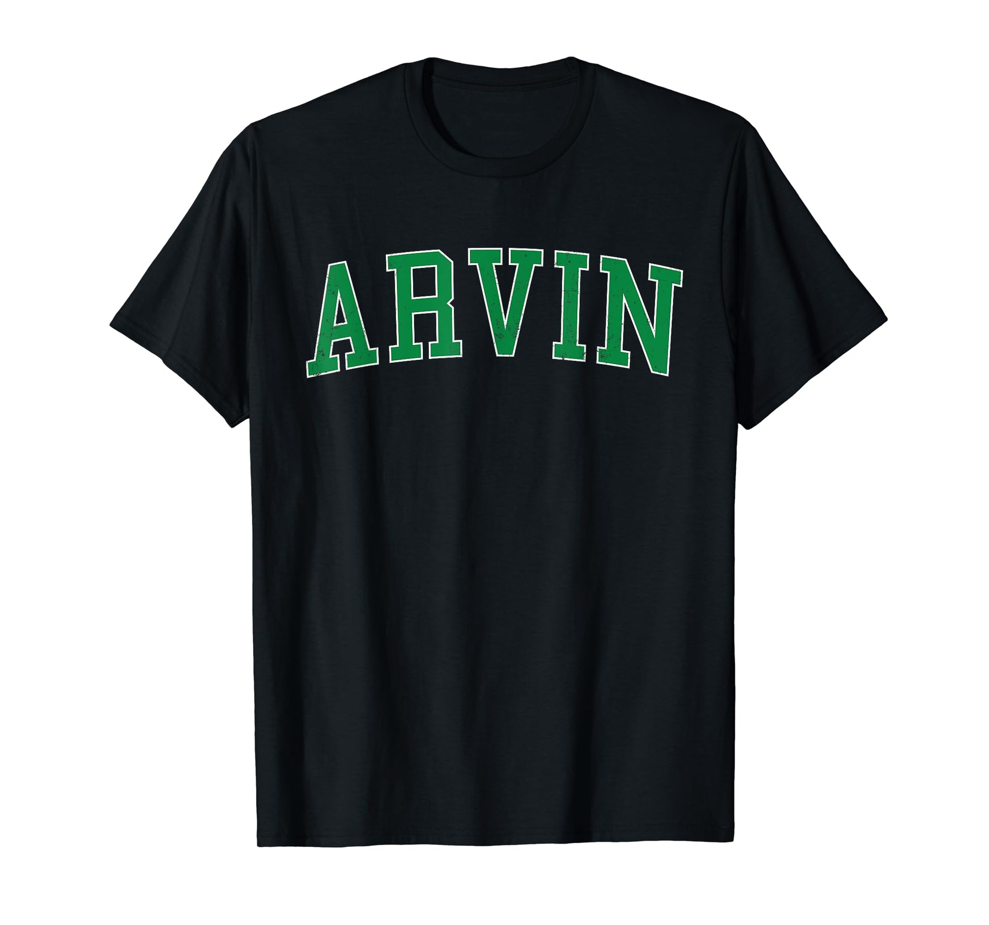 Arvin Ca Distressed Green Varsity T-Shirt - Aesthetic Graphic for Adults - T-Shirt, Sweatshirt, Hoodie