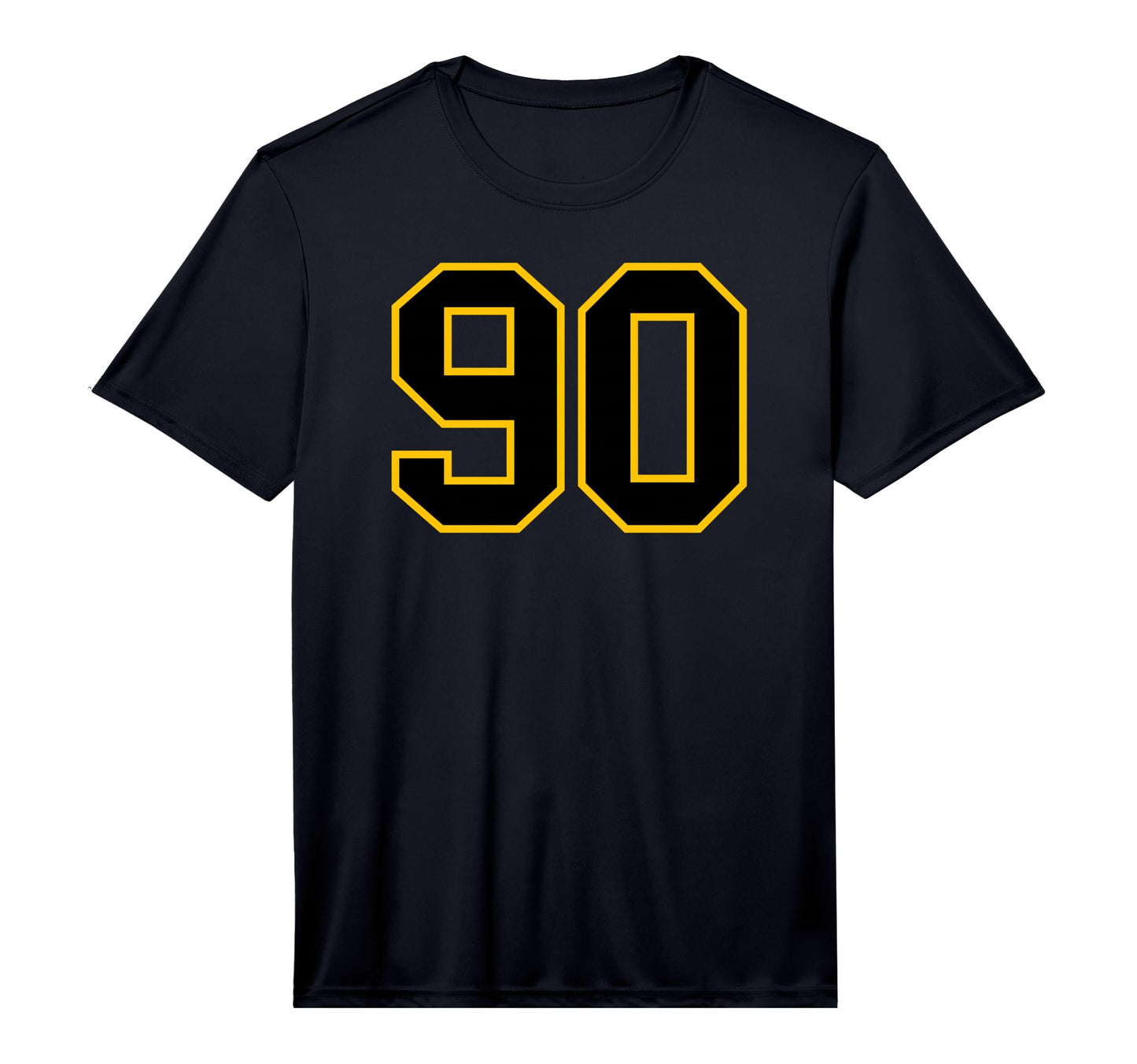 Number 90 Sports Team Yellow Black T-Shirt - Unique Graphic for Adults - T-Shirt, Sweatshirt, Hoodie