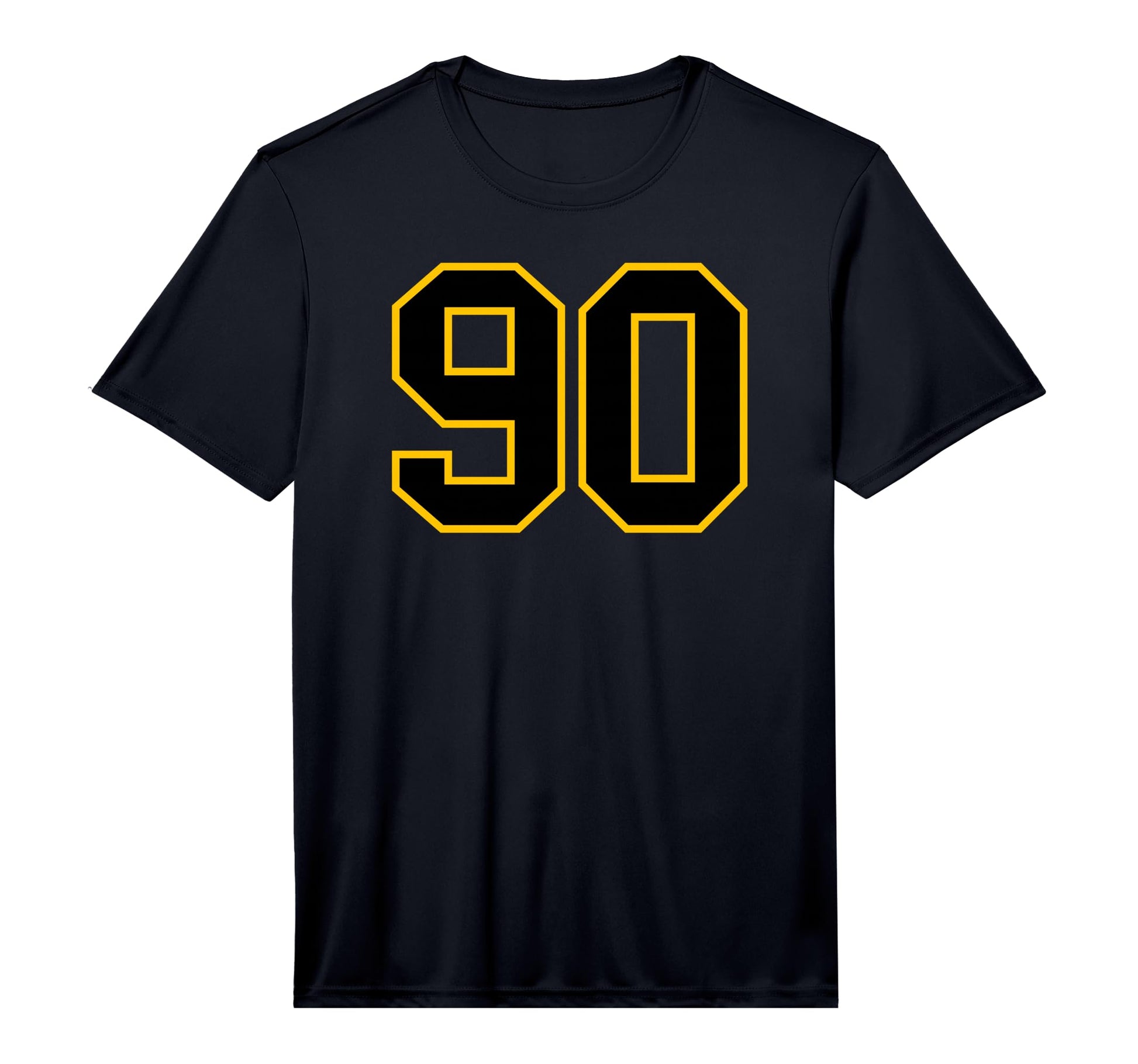Number 90 Sports Team Yellow Black T-Shirt - Unique Graphic for Adults - T-Shirt, Sweatshirt, Hoodie