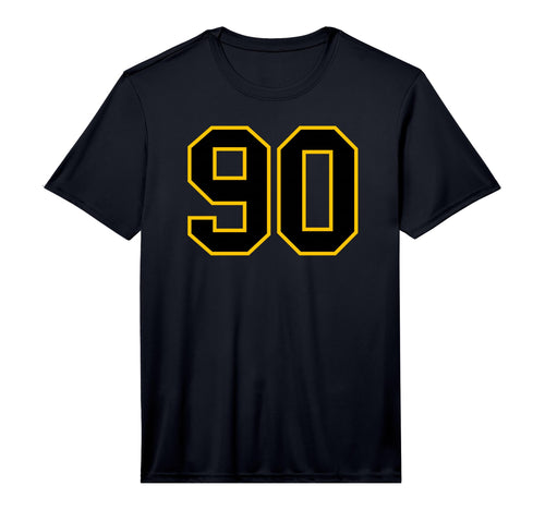 Number 90 Sports Team Yellow Black T-Shirt - Unique Graphic for Adults - T-Shirt, Sweatshirt, Hoodie