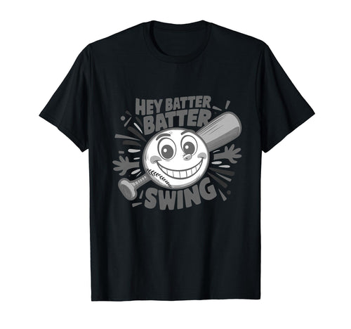 Hey Batter Batter Swing Baseball Mom Dad T-Shirt - Minimalist Print Unisex - T-Shirt, Sweatshirt, Hoodie