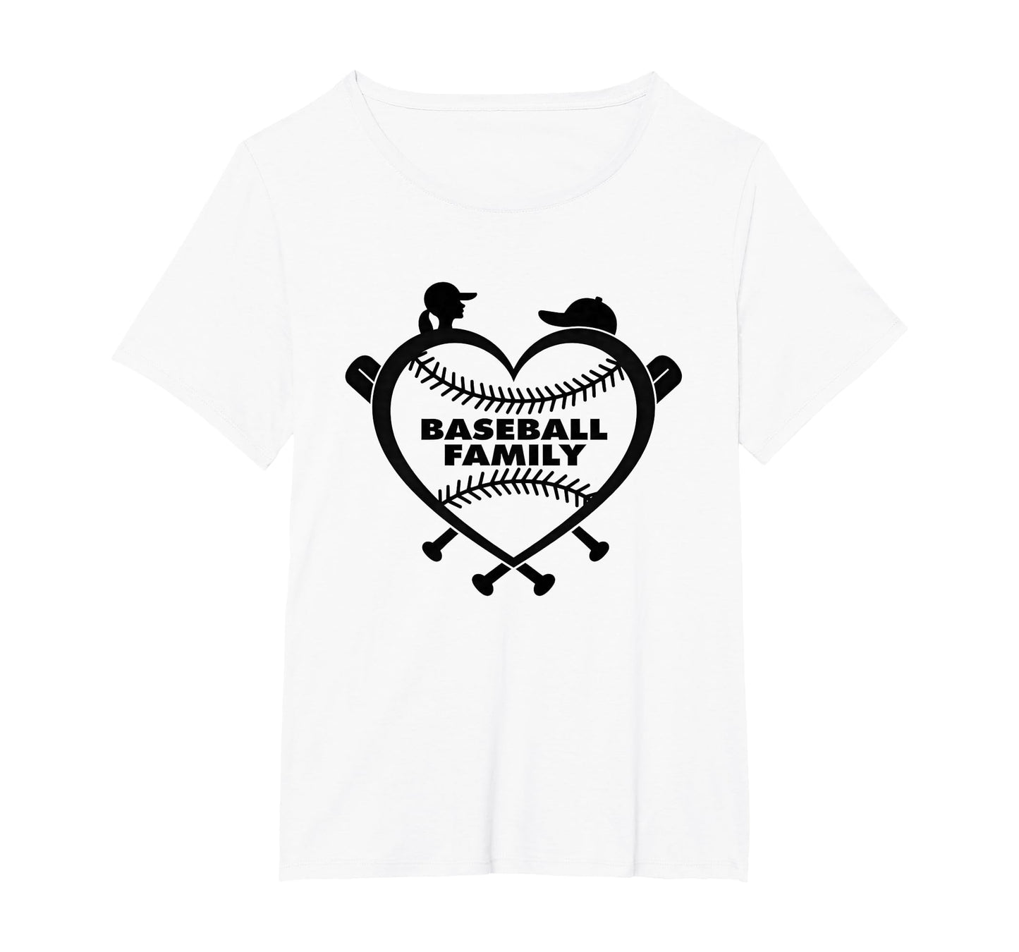 Baseball Family Sister Heart Love Fan T-Shirt - Custom Art Print Unisex - T-Shirt, Sweatshirt, Hoodie