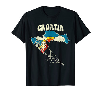 Croatia Croatian Country Rainbow T-Shirt - Fun Novelty Design for Adults - T-Shirt, Sweatshirt, Hoodie