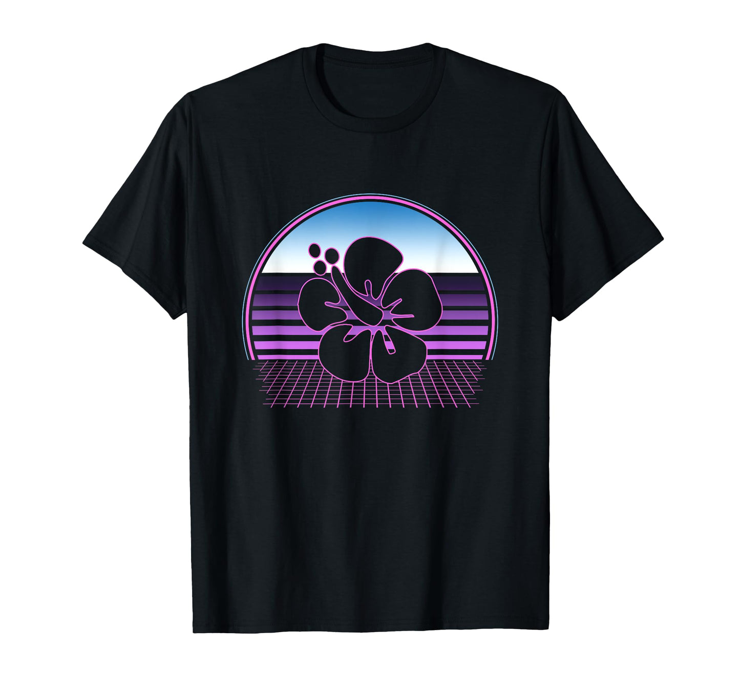 Hawaii Flower 80S Vaporwave Aesthetic T-Shirt - Custom Art Print Men Women - T-Shirt, Sweatshirt, Hoodie