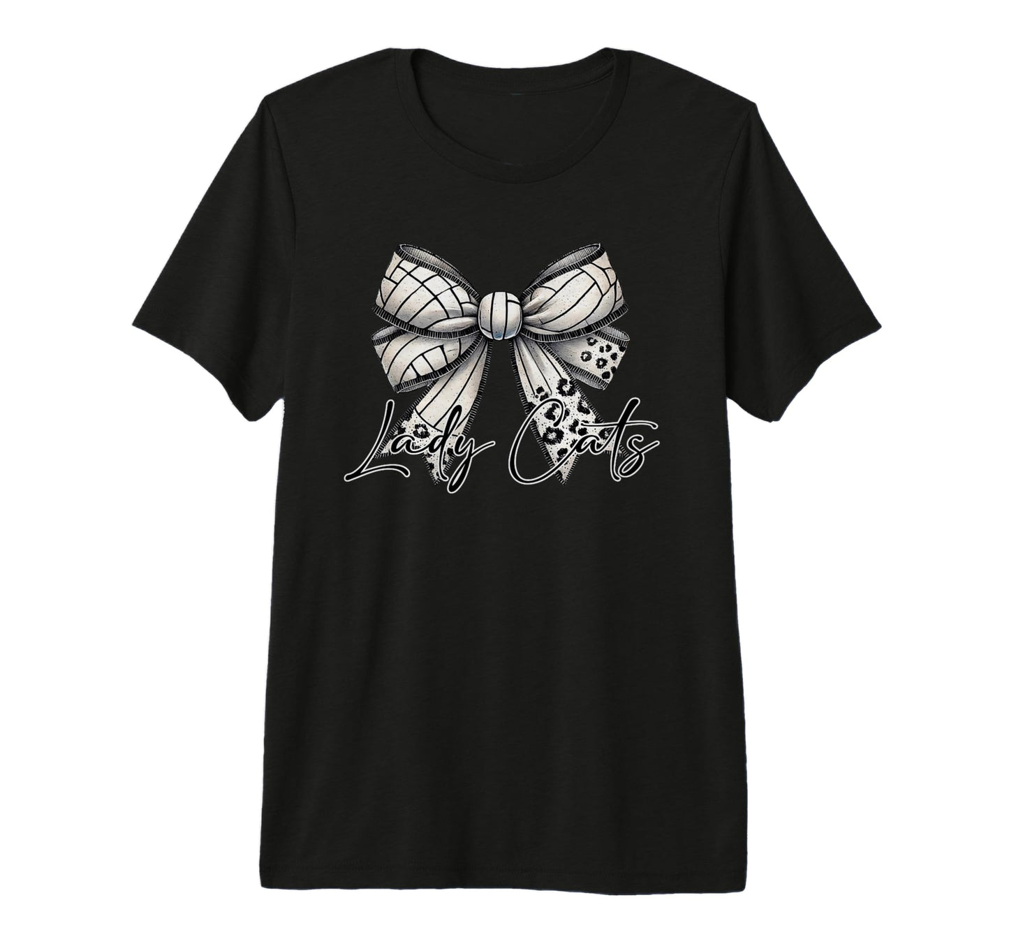 Lady Cats Volleyball Mom Coquette Bow T-Shirt - Aesthetic Graphic Unisex - T-Shirt, Sweatshirt, Hoodie