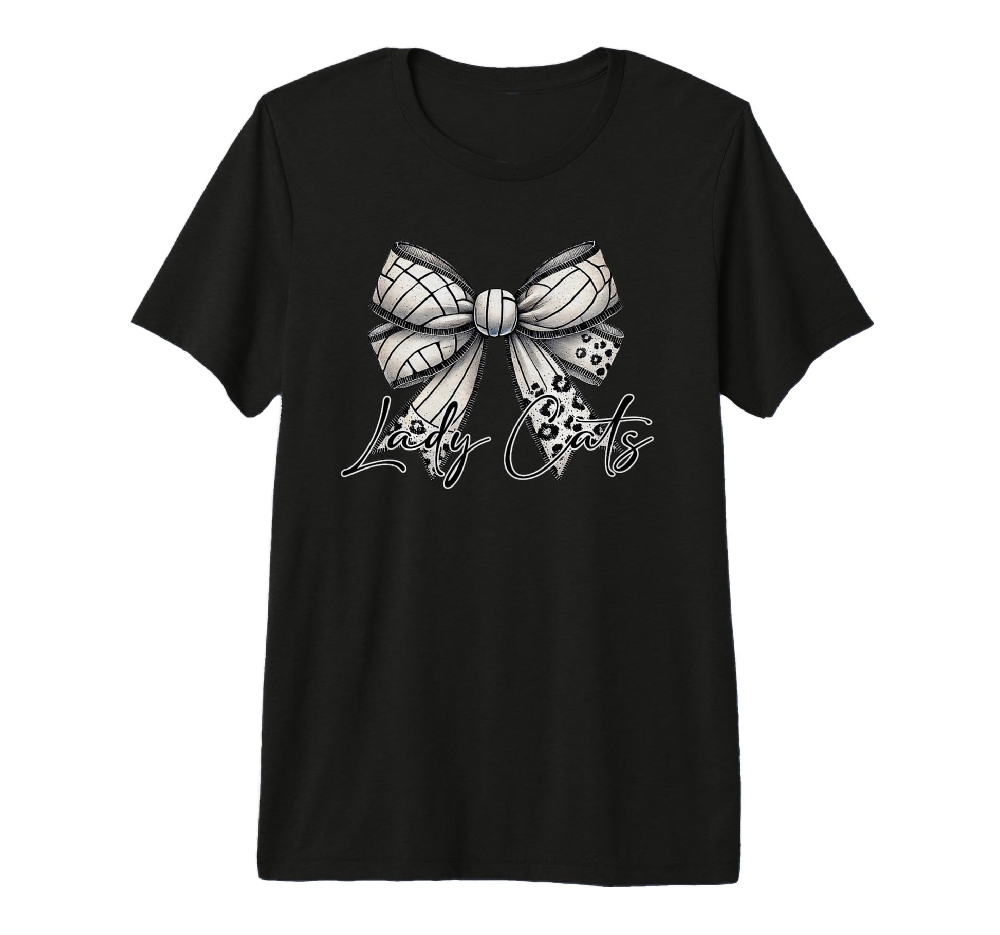 Lady Cats Volleyball Mom Coquette Bow T-Shirt - Aesthetic Graphic Unisex - T-Shirt, Sweatshirt, Hoodie