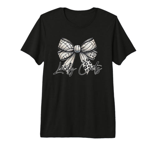 Lady Cats Volleyball Mom Coquette Bow T-Shirt - Aesthetic Graphic Unisex - T-Shirt, Sweatshirt, Hoodie