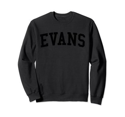 Evans Ga Distressed Black Varsity Sweatshirt - Unique Graphic for Adults - T-Shirt, Sweatshirt, Hoodie