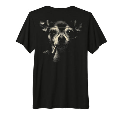 Chihuahua Glasses Smoking Pipe Grunge 90S T-Shirt - Trendy Graphic Unisex - T-Shirt, Sweatshirt, Hoodie